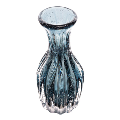 Vaso de Vidro Italy Azul 9,5x20cm